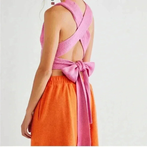 FP BEACH orchid convertible open back wrap sweater pink XS - Picture 2 of 6